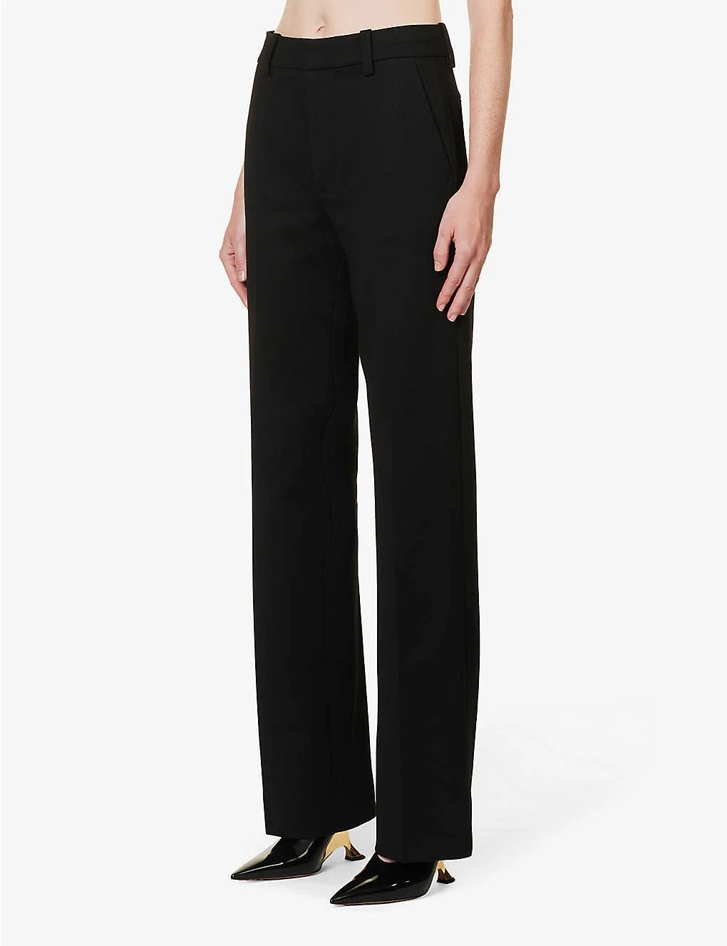 Victoria Beckham Structured-waist Pressed-crease Straight-leg High-rise Stretch-woven Trousers - Image 3