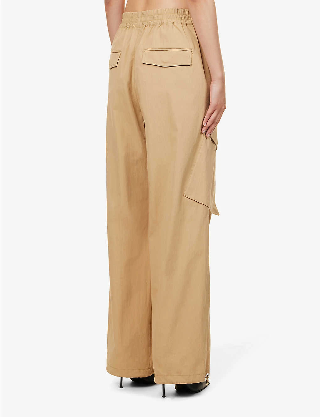 Dion Lee Wide-leg Mid-rise Cotton Cargo Trousers - Image 4