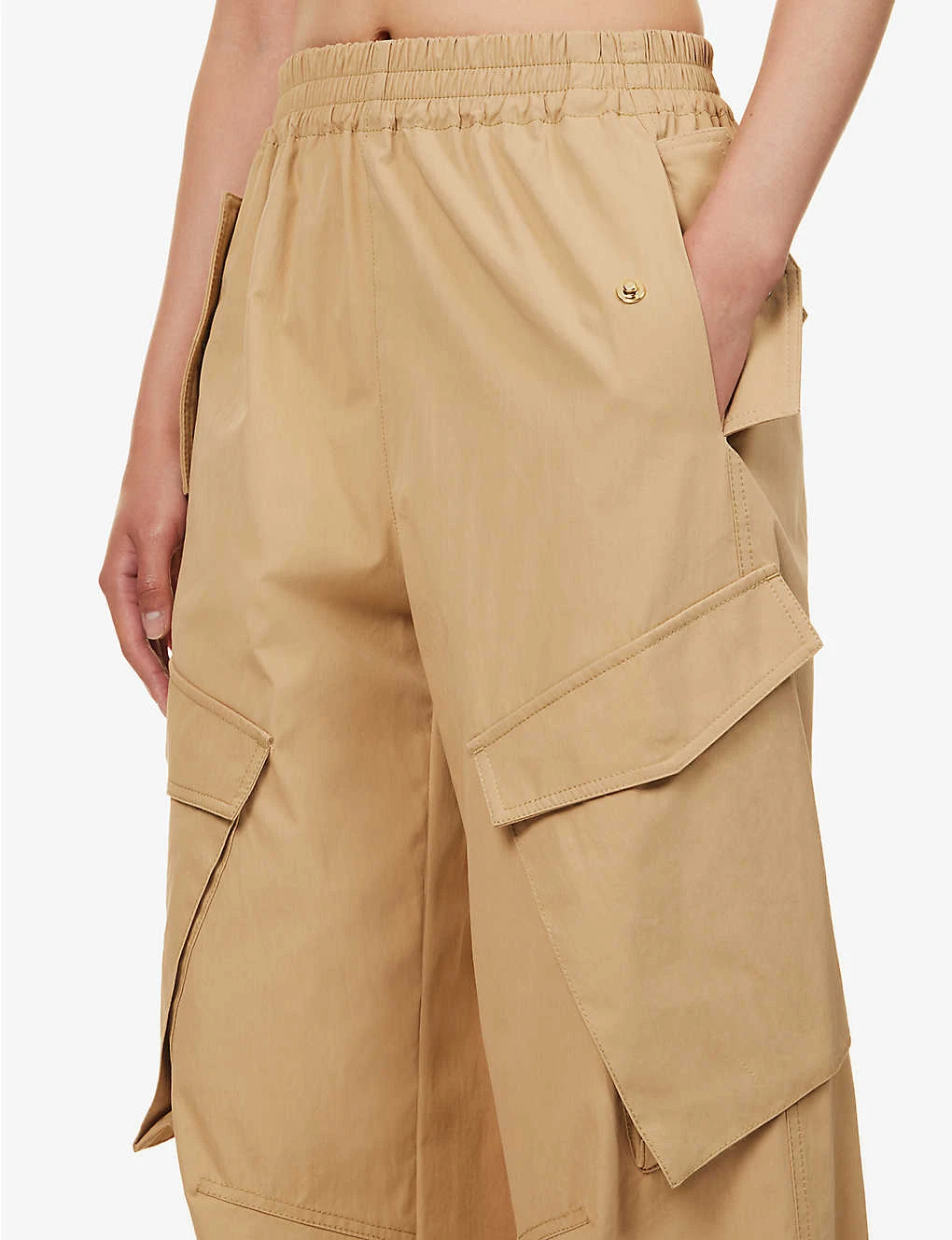Dion Lee Wide-leg Mid-rise Cotton Cargo Trousers - Image 5