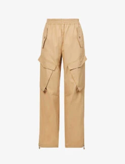 Dion Lee Wide-leg Mid-rise Cotton Cargo Trousers