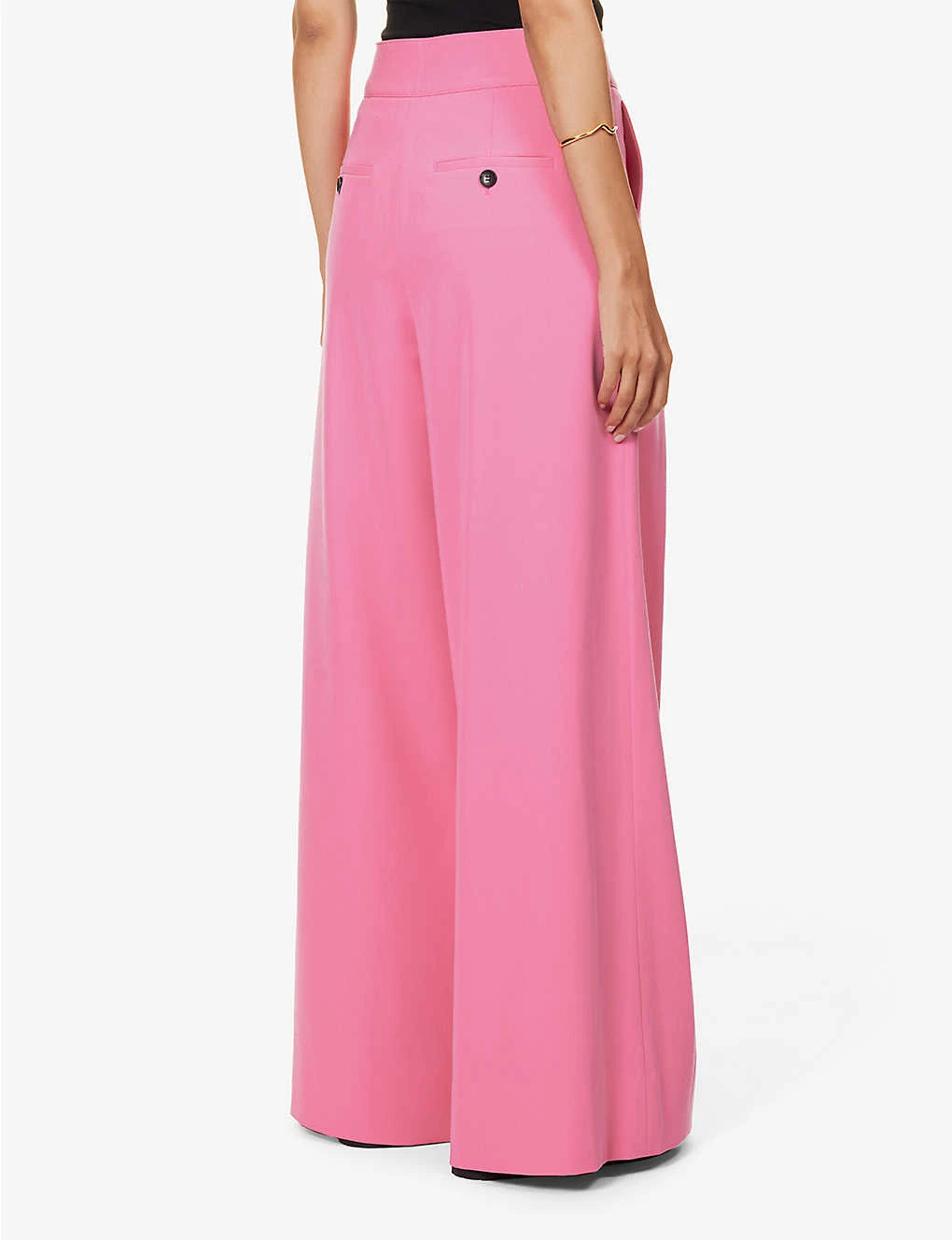 ME AND EM Pressed-pleat Wide-leg High-rise Stretch-woven Trousers - Image 4