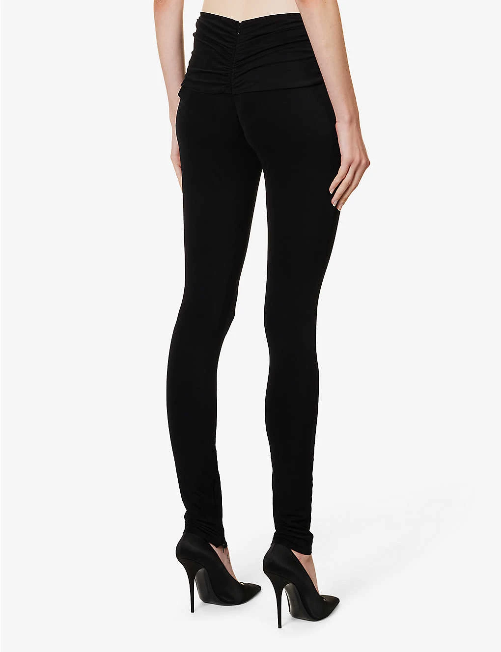 Magda Butrym Floral-embellished Skinny-leg Mid-rise Stretch-woven Leggings - Image 4