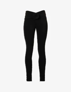 Magda Butrym Floral-embellished Skinny-leg Mid-rise Stretch-woven Leggings