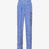 Striped Brand-embroidered Cotton-blend Trousers