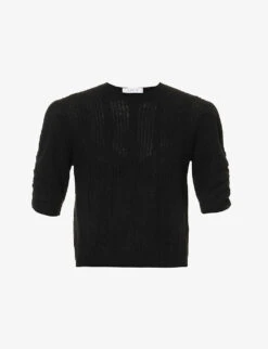 FRAME Short-sleeved Cashmere Knitted Top