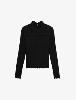 THE KOOPLES Openwork Scalloped-trim Knitted Jumper