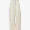 Cocosolo Wide-leg Mid-rise Cotton Trousers