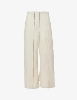 Cocosolo Wide-leg Mid-rise Cotton Trousers