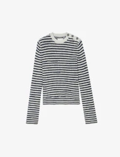 Zadig & Voltaire Jade Striped Cashmere And Wool-blend Jumper