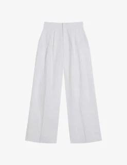 Ted Baker Lucihh Pleated Wide-leg Mid-rise Linen Trousers