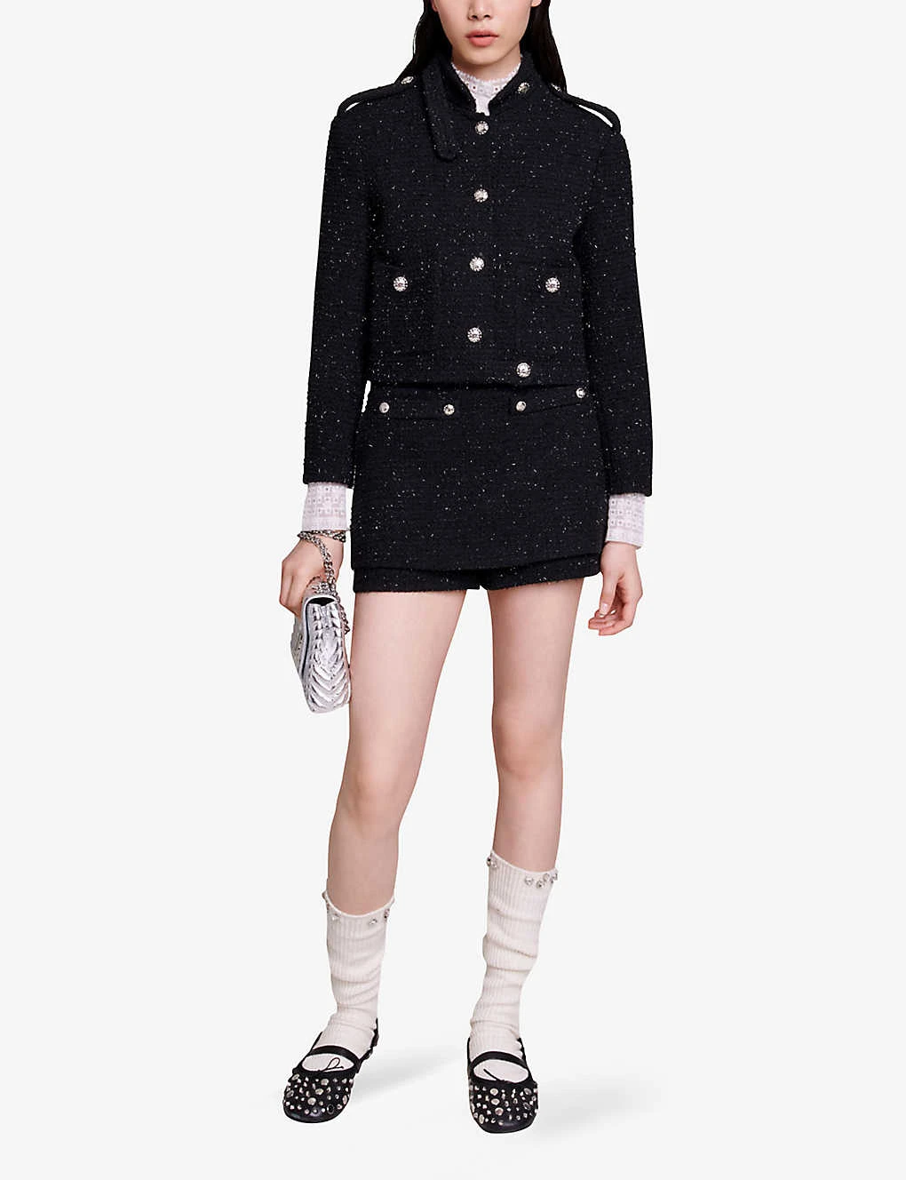 Maje Vateau Metallic-tweed Blazer - Image 2