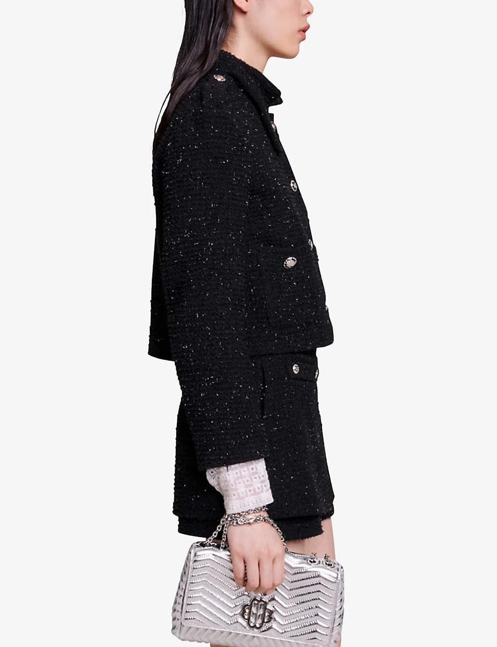 Maje Vateau Metallic-tweed Blazer - Image 3