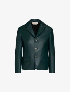 Marni Single-breasted Notch-lapel Leather Jacket