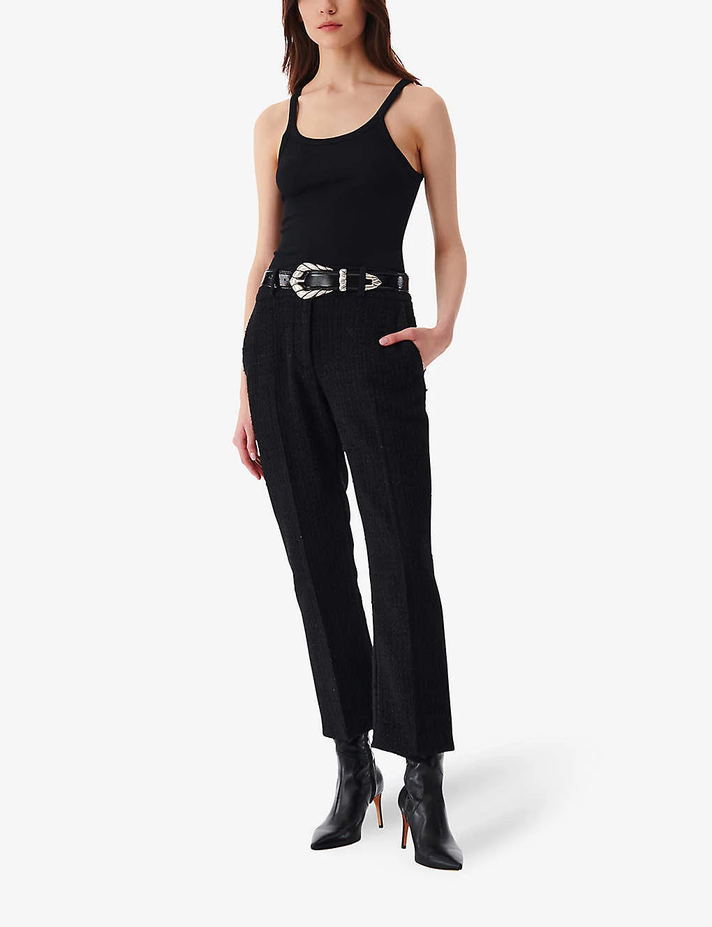 IRO Abema Cropped Straight-leg Mid-rise Tweed Trousers - Image 2