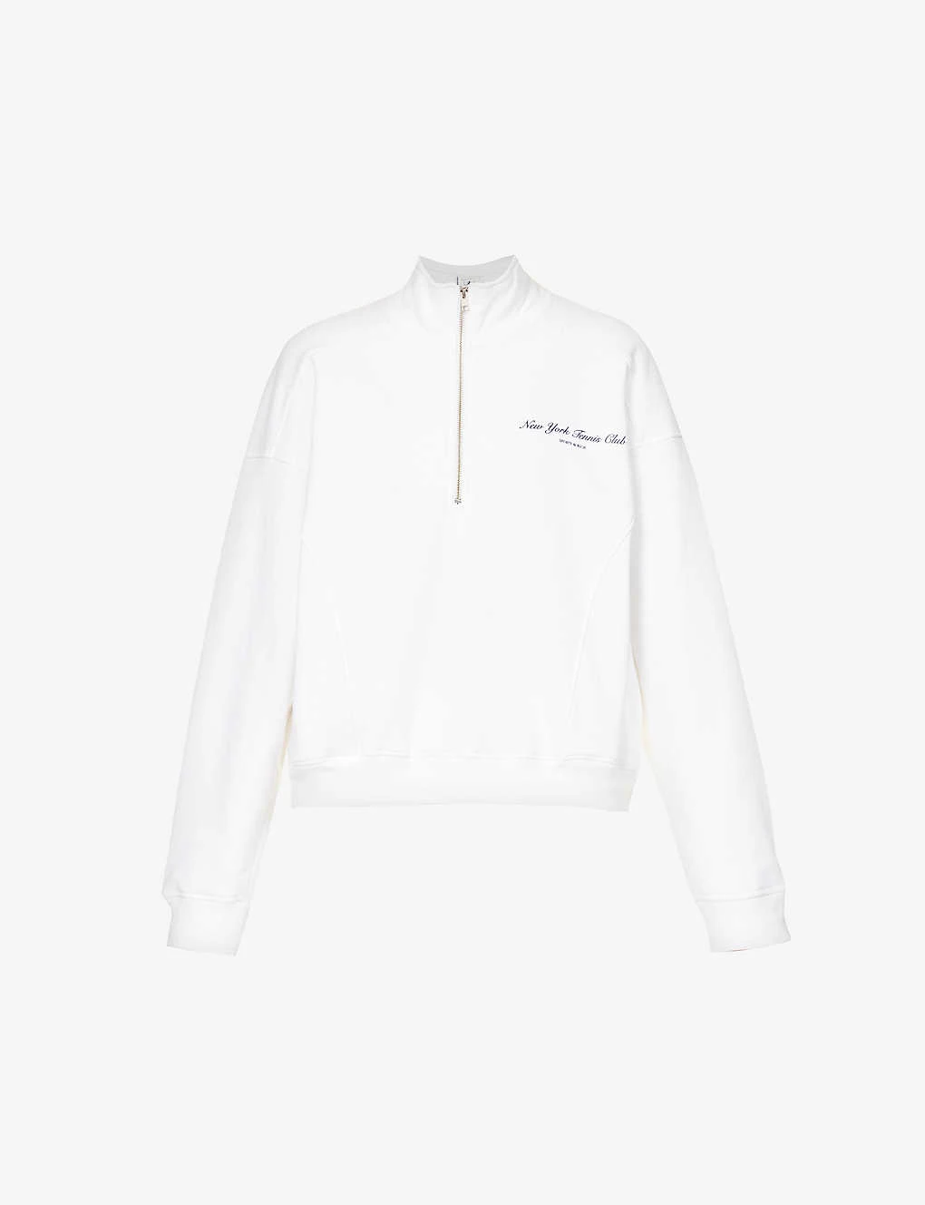 Tennis Club Logo-print Quarter-zip Cotton Sweatshirt