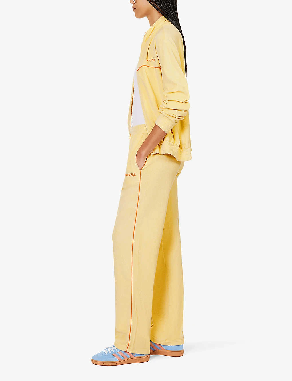 Serif Brand-embroidered High-rise Cotton-towelling Jogging Bottoms - Image 2