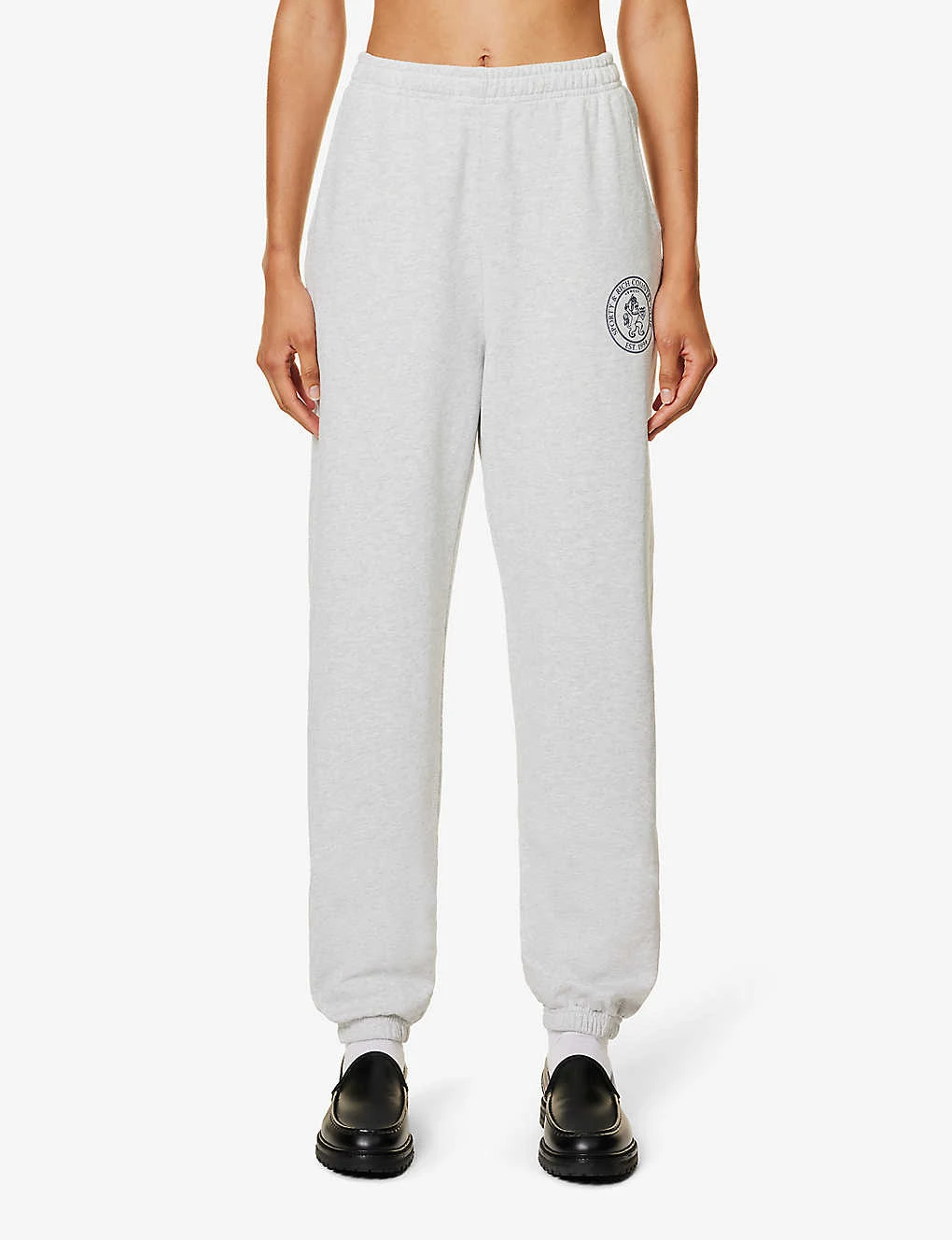 Lion Crest Brand-print Tapered-leg Relaxed-fit Stretch-cotton Jogging Bottoms - Image 3