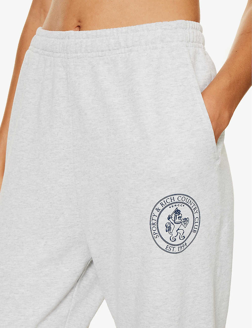 Lion Crest Brand-print Tapered-leg Relaxed-fit Stretch-cotton Jogging Bottoms - Image 5